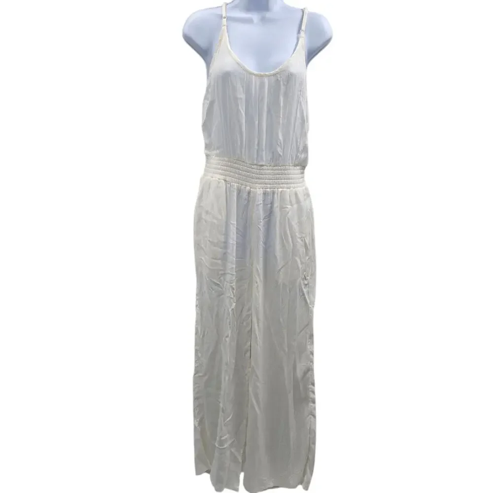 PRANA Jumpsuit Women Size Small White Wide Leg Lightweight Stretch Travel Cruise - Picture 2 of 12